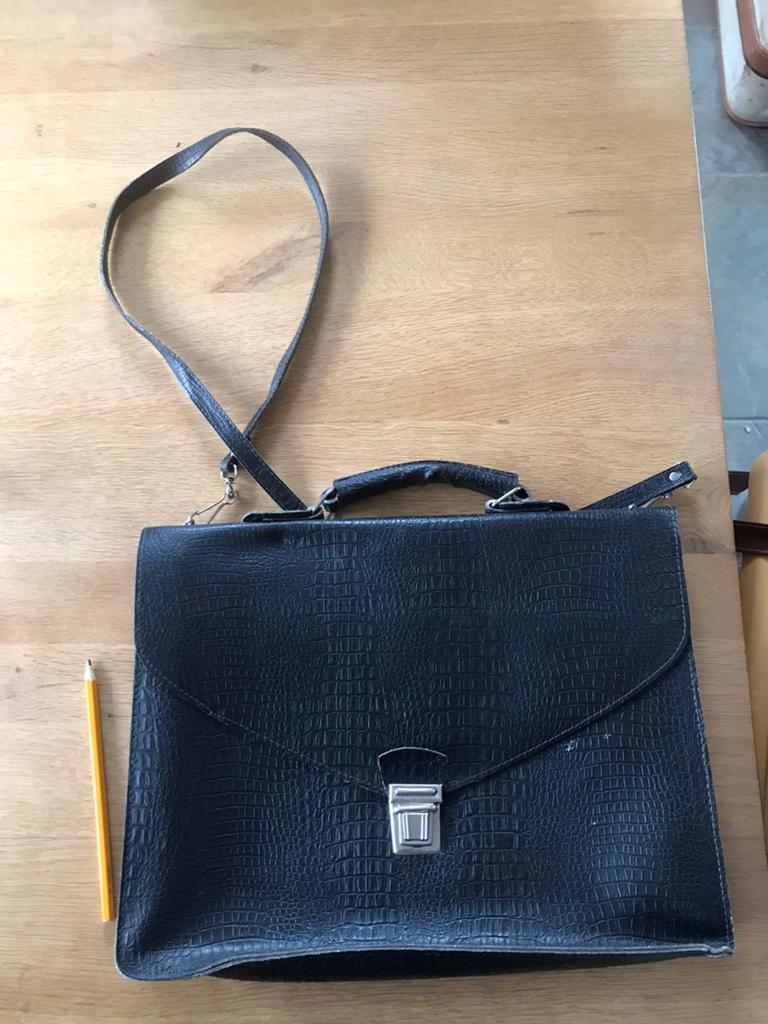 Zwart leren tas, Ophalen of Verzenden, Gebruikt, Zwart, Handtas