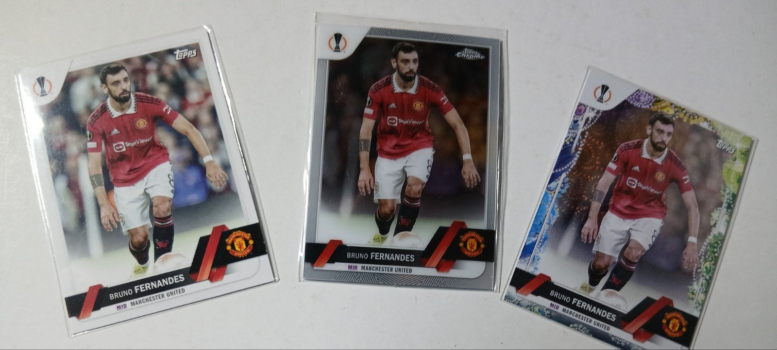 Bruno Fernandes Topps Chrome UEFA Europa League Kaarten, Ophalen of Verzenden, Zo goed als nieuw, Buitenlandse clubs, Spelerskaart