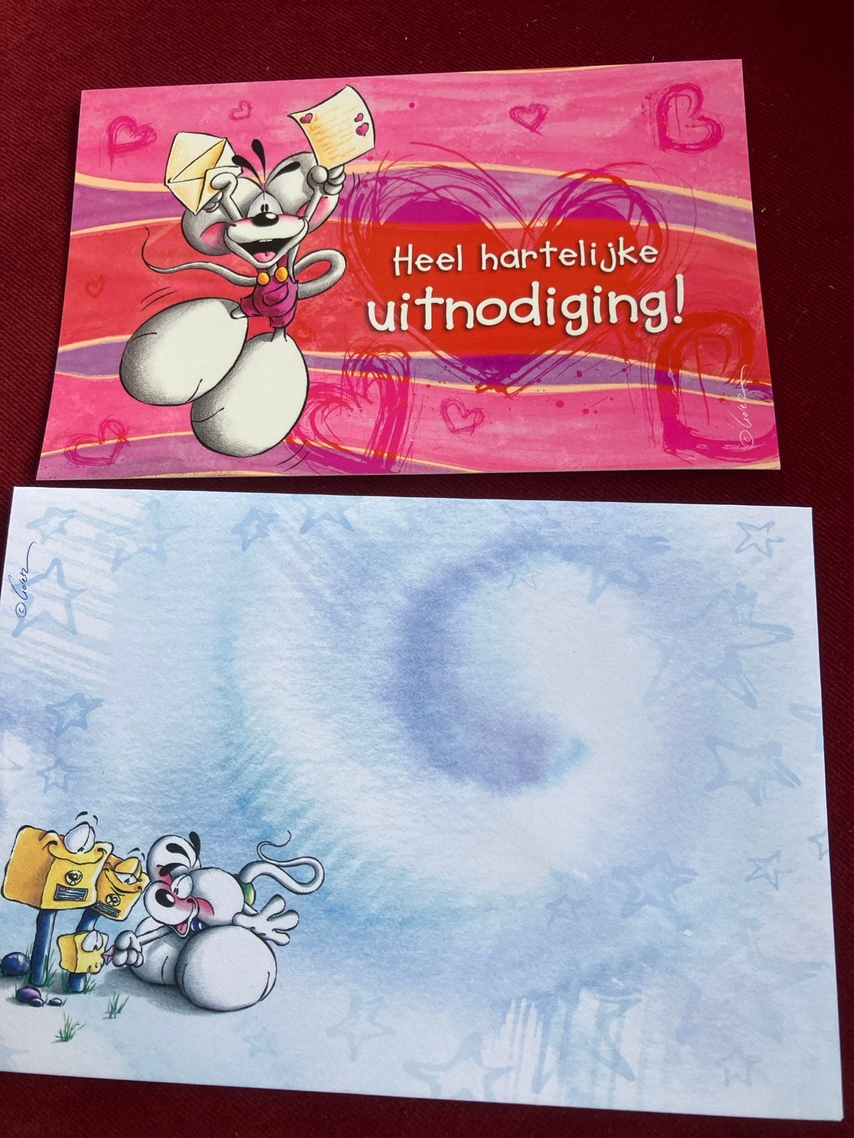 Diddl uitnodigingskaart - Nieuwstaat, Verzamelen, Verzenden, Verschillende figuren, Nieuw, Papier, Kaart of Schrift