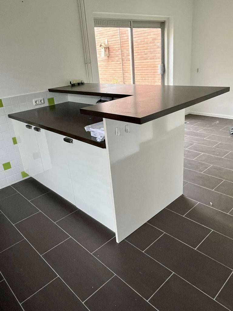 Complete keuken met eiland, Ophalen, Wit, Met kookeiland, St vd Brink