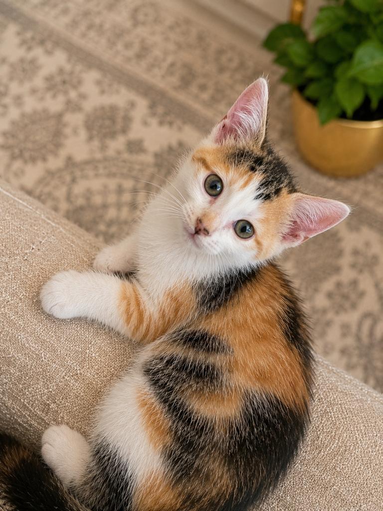 Prachtig Lapjespoesje / Calico Lucky Kitten, Dieren en Toebehoren, Katten en Kittens | Overige Katten, Poes, Kortharig, 0 tot 2 jaar