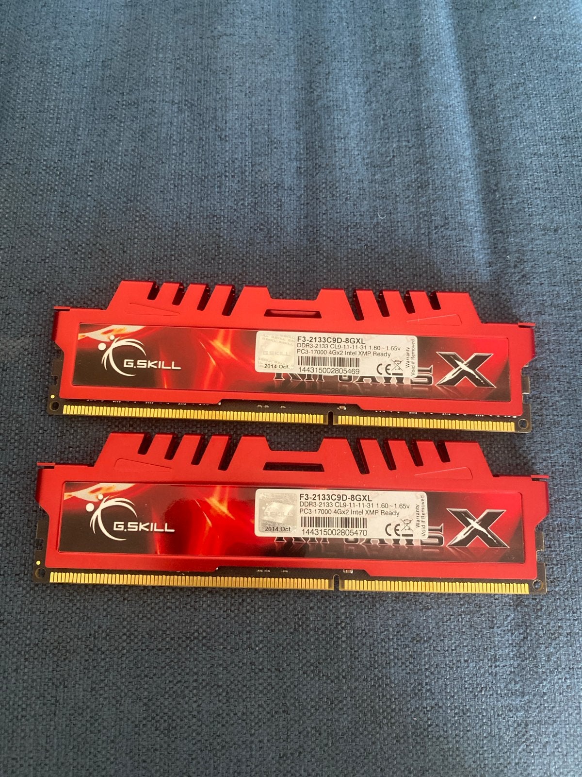 G.SKILL Ripjaws X DDR3 RAM 2x4GB 2133MHz, Computers en Software, RAM geheugen, Gebruikt, 8 GB, DDR3, Ophalen of Verzenden
