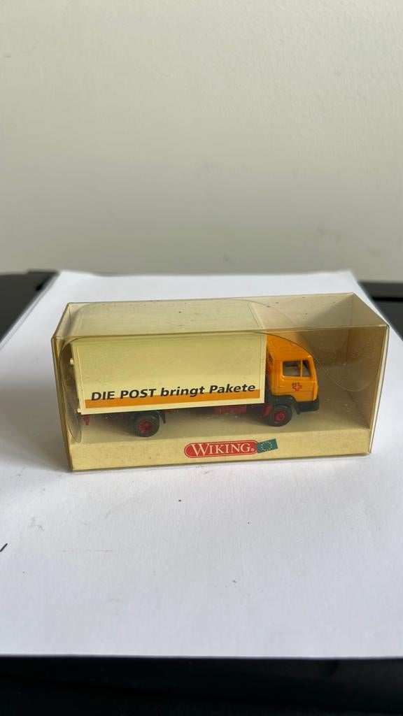 Wiking 1:87 PTT Koffer LKW Mercedes 814, Ophalen of Verzenden, Gebruikt, Bus of Vrachtwagen, Wiking