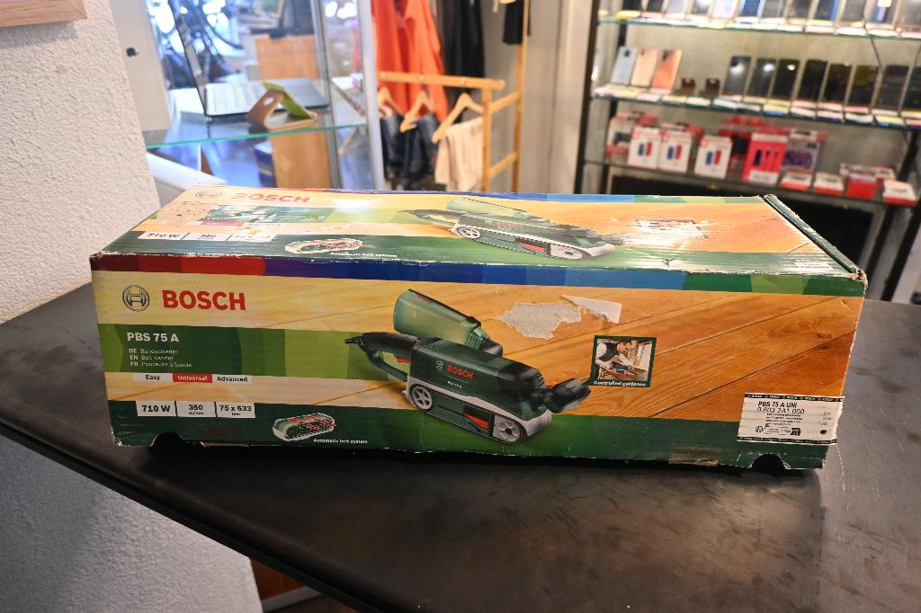 BOSCH PSB 75A bandschuurmachine, Gebruikt, -, Ophalen of Verzenden, Info@buy-sell.nl