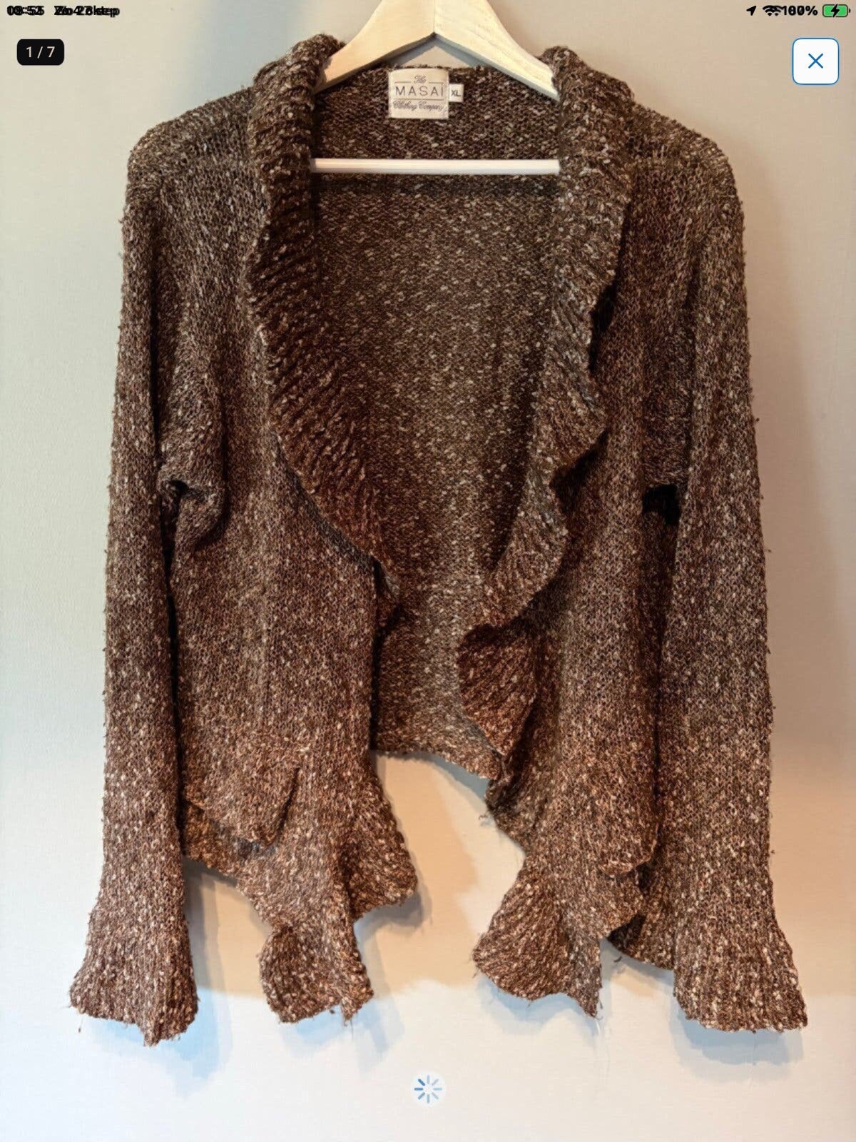 The Masai vestje XL, bruin, met linnen, Kleding | Dames, Verzenden, Zo goed als nieuw, Maat 46/48 (XL) of groter, Bruin