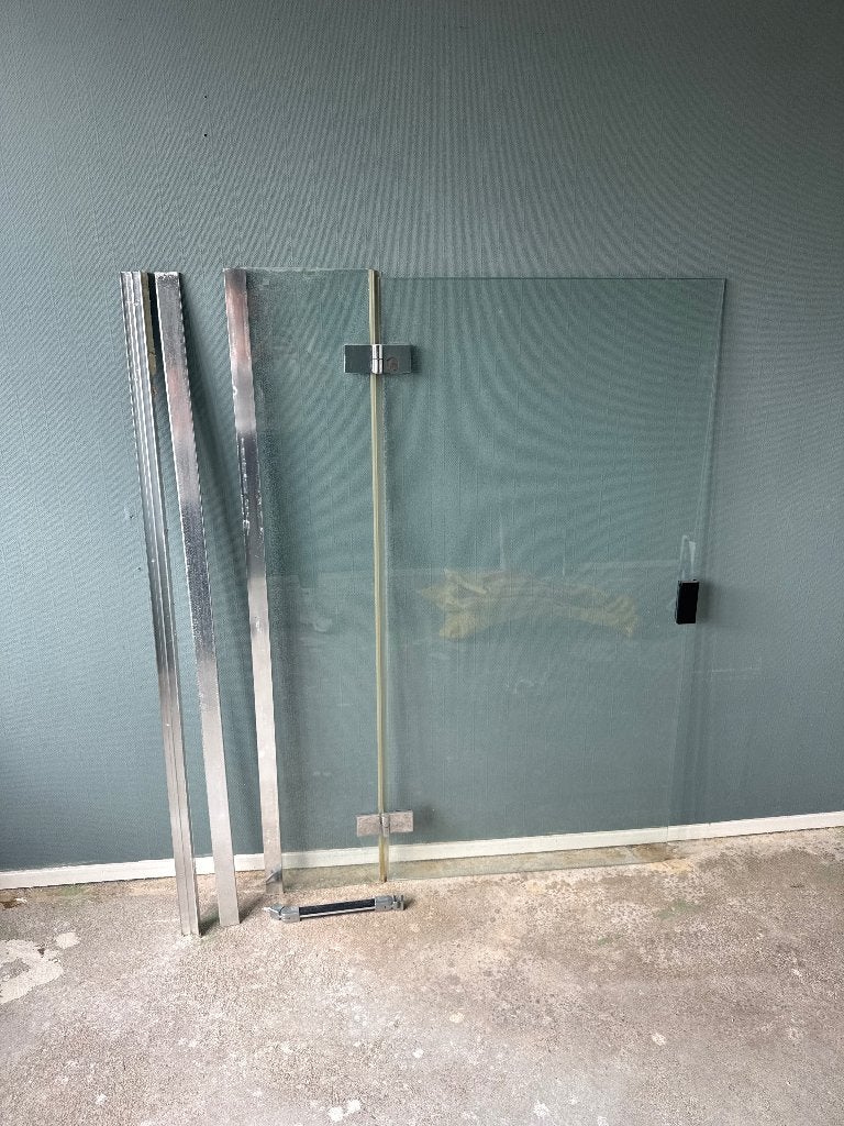 Glazen douchescherm, Ophalen, Zo goed als nieuw, Glas, Bad