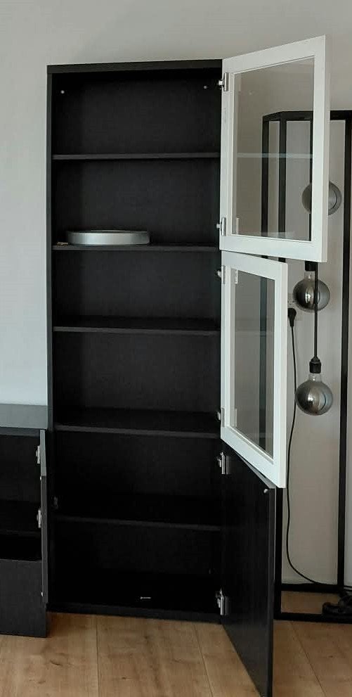 IKEA Display Cabinets with Glass Doors – Black/Brown, Ophalen, Overige materialen, Gebruikt, 50 tot 100 cm