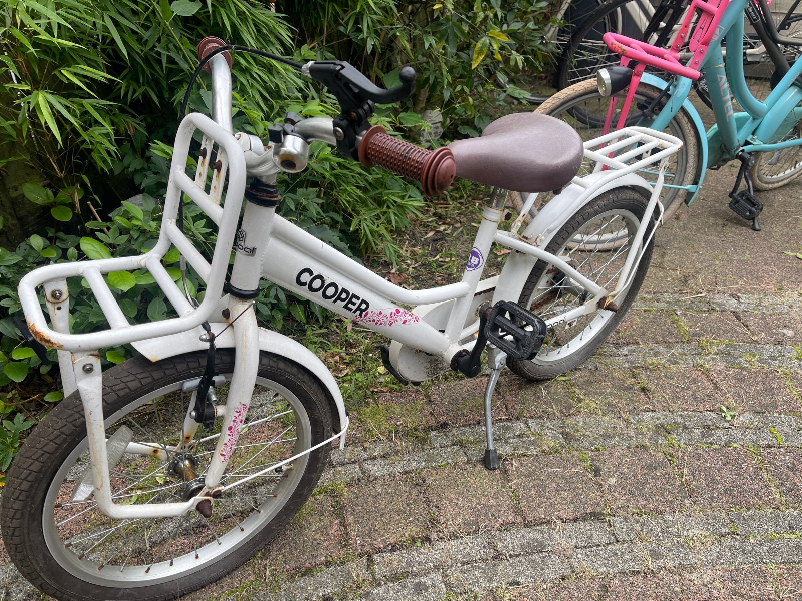 Popal Cooper kinderfiets - Wit 18 inch, Ophalen, Gebruikt, Terugtraprem, 16 tot 20 inch