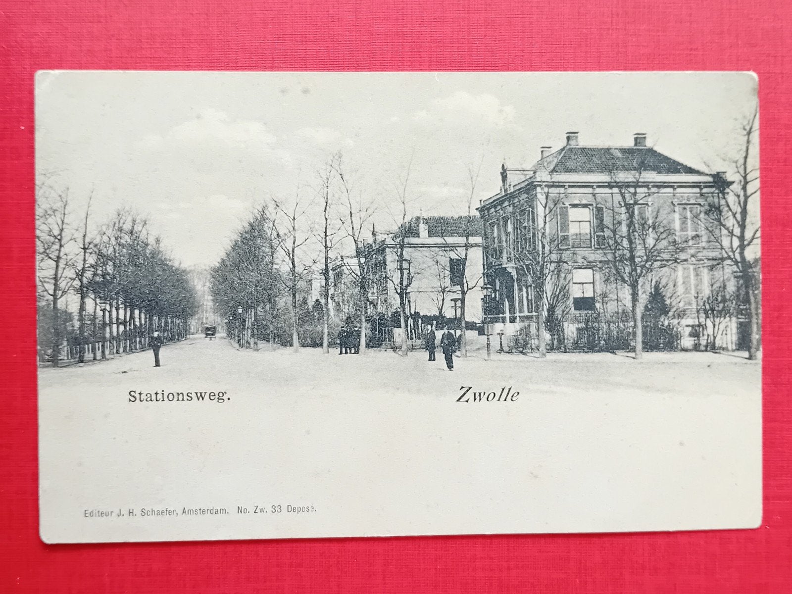 Oude Ansichtkaart Zwolle Stationsweg (voor 1920), Verzamelen, Ansichtkaarten | Nederland, Ophalen of Verzenden, Voor 1920, Ongelopen