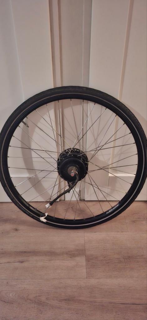 Gazelle voorwiel met Panasonic voorwielmotor, Fietsen en Brommers, Fietsonderdelen, Gebruikt, Ophalen of Verzenden, Aluminium