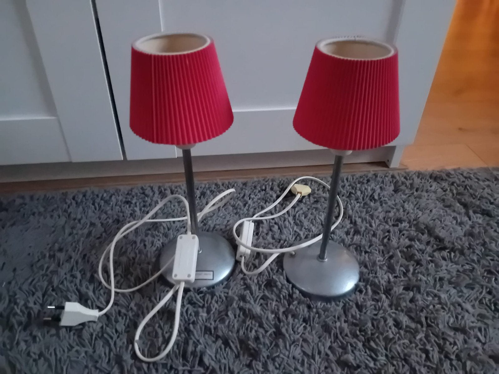 Set van 2 rode nachtlampjes, Gebruikt, Met schakelaar, Ophalen of Verzenden, Rood
