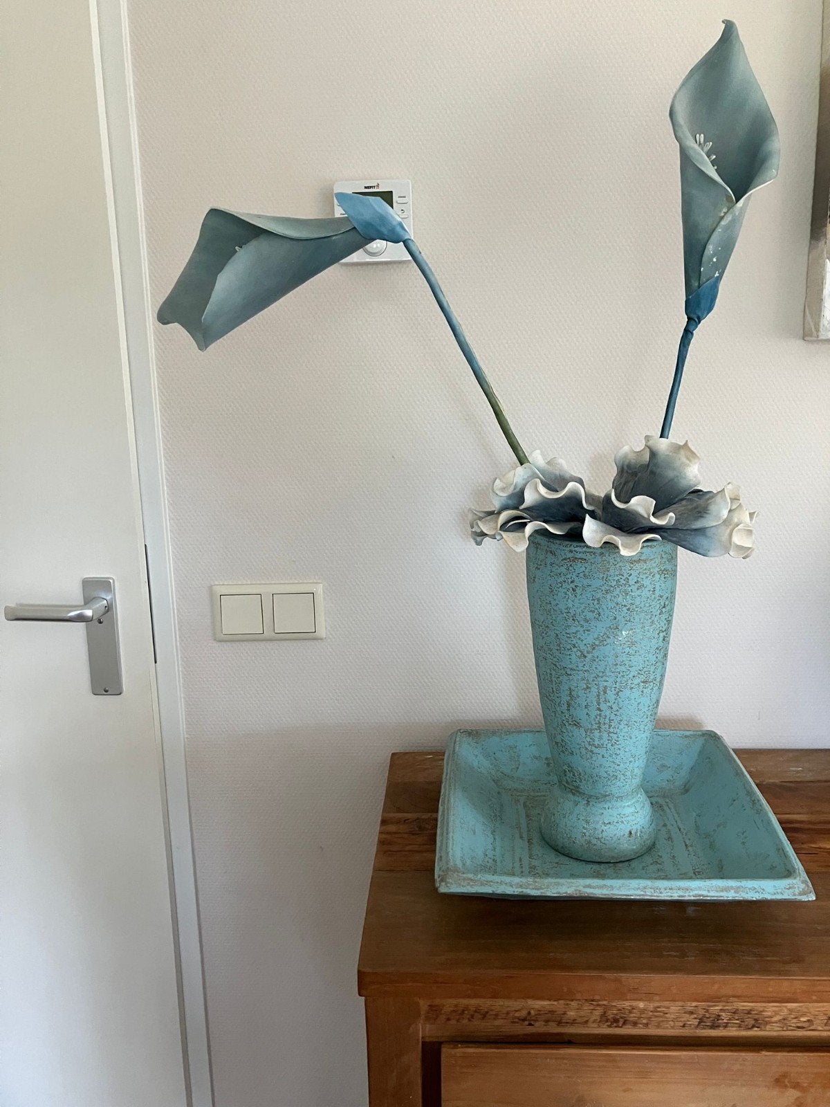 Decoratie vaas+ bloem, Ophalen, Zo goed als nieuw
