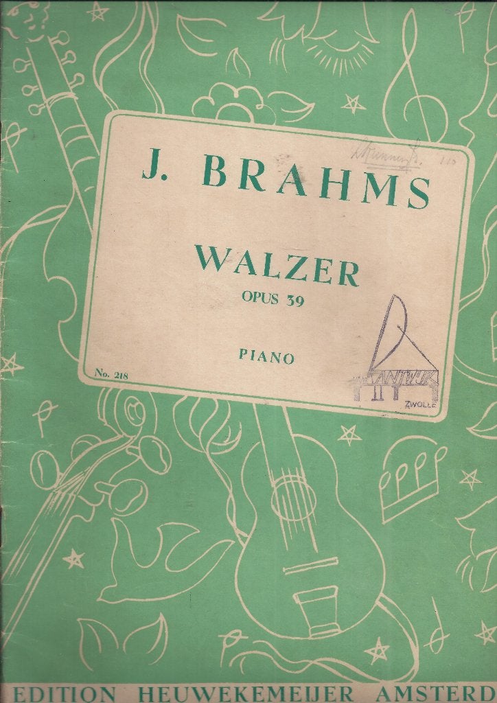 W69 bladmuziek j brahms walzer opus 39 piano, Muziek en Instrumenten, Bladmuziek, Gebruikt, Klassiek, Ophalen of Verzenden, Artiest of Componist