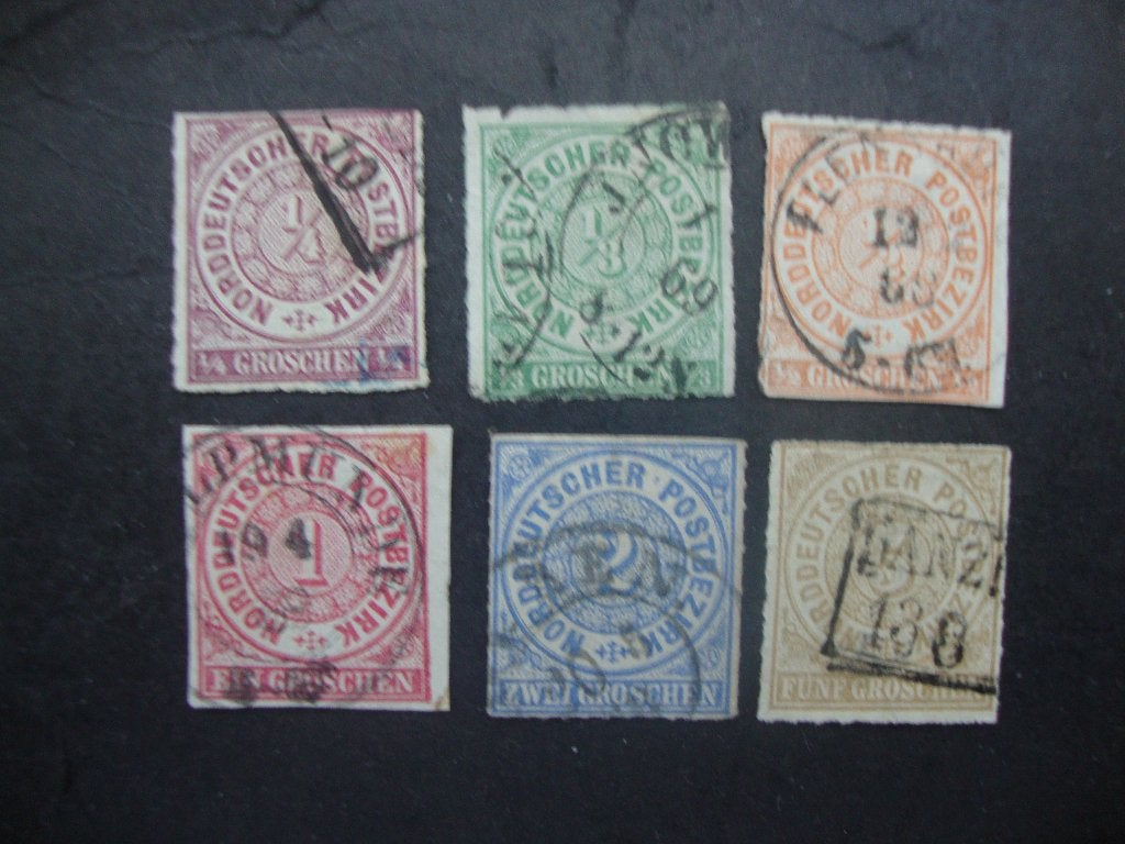 Norddt. Postbezirk serie 1-6 Gestempeld. ( aanbieding ), Ophalen of Verzenden, Duitse Keizerrijk, Gestempeld