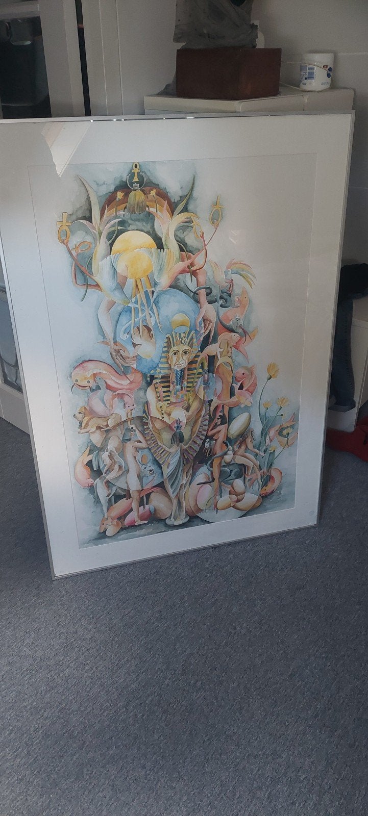 prachtig gesigneerd kunstwerk,90 bij 128cm, Ophalen