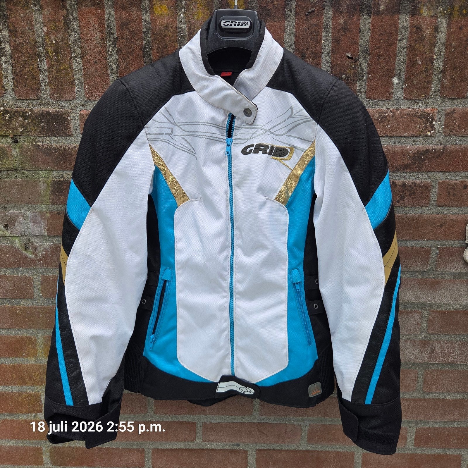 GRID Motorjas Dames - Zwart/Wit/Blauw/Goud, Jas | textiel, Ophalen of Verzenden, GRID, Dames