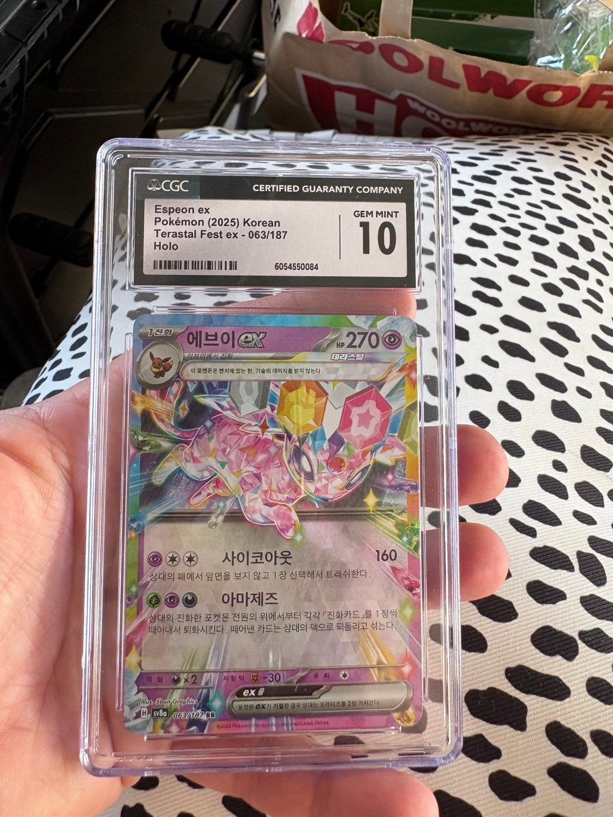Espeon grade 10, Hobby en Vrije tijd, Verzamelkaartspellen | Pokémon, Ophalen of Verzenden, Zo goed als nieuw, Meerdere kaarten