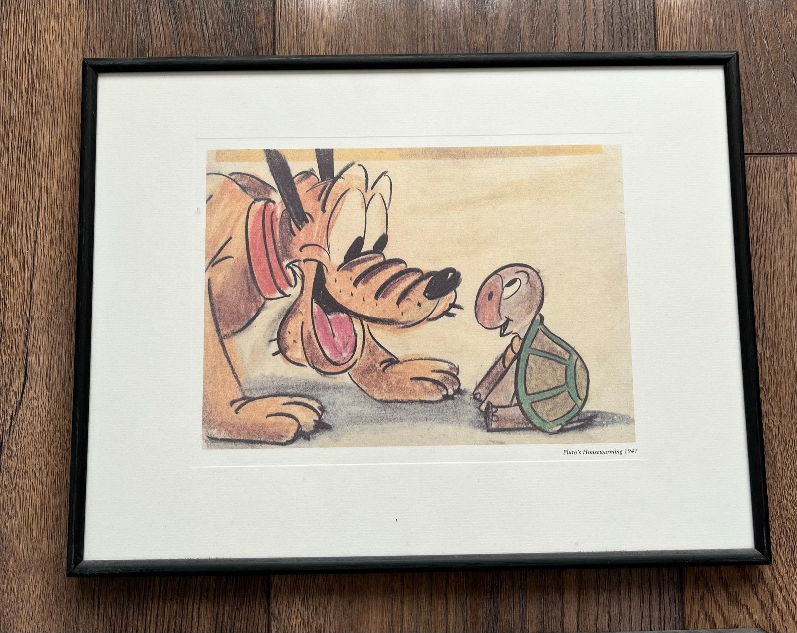Set van 3 Vintage Pluto Disney Prints - Ingelijst, Minder dan 50 cm, Oorspronkelijke maker, Ophalen of Verzenden, 5 – 50