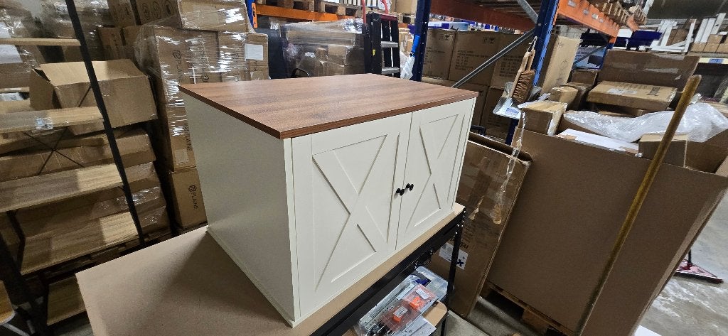 Kattenkast voor kattenbak - 50x80x53 cm - wit-bruin, Ophalen, Gesloten, Nieuw, Babijhandel@gmail.com