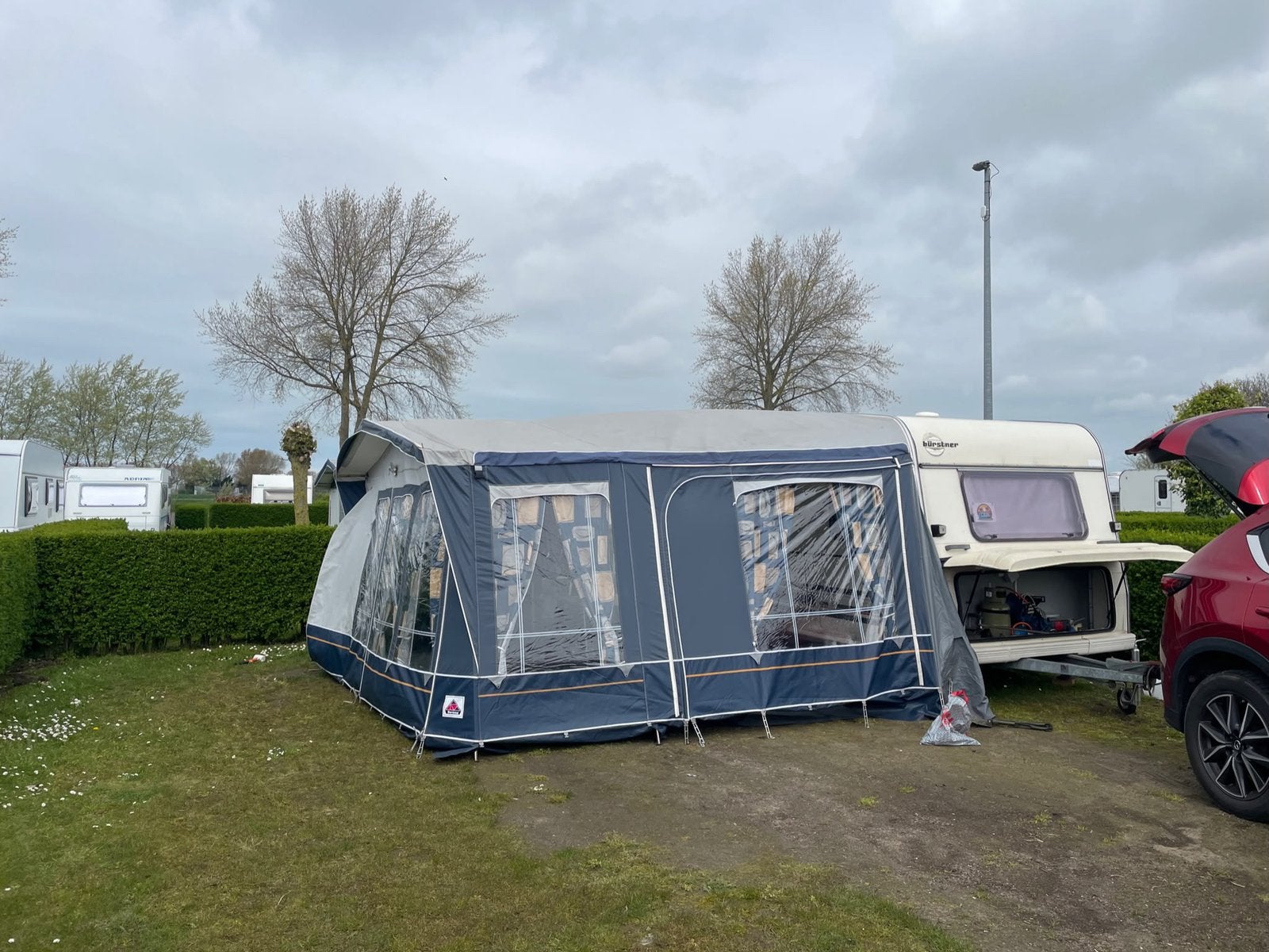 Doréma President Vario 350 maat 7 + luifel + erker + frame, Ophalen, Zo goed als nieuw