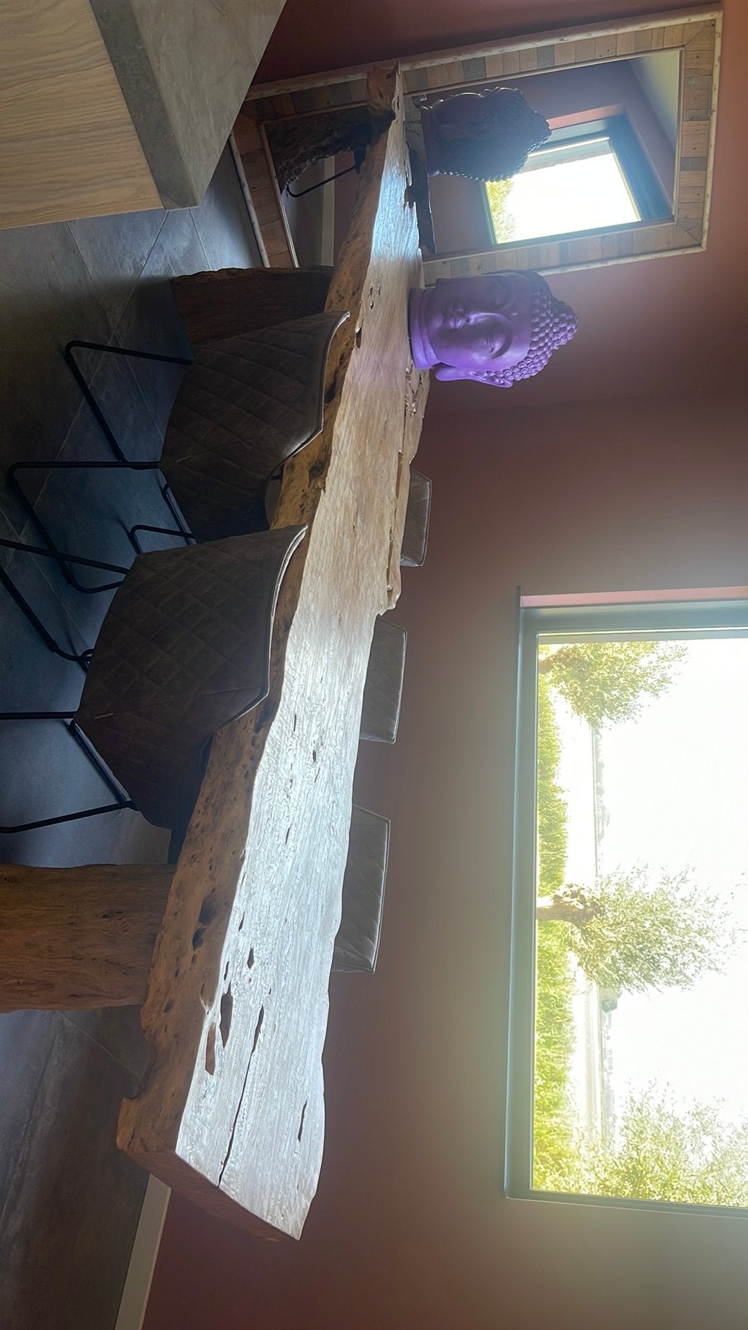 Boomstamtafel, Ophalen of Verzenden, Rechthoekig, 200 cm of meer, 50 tot 100 cm
