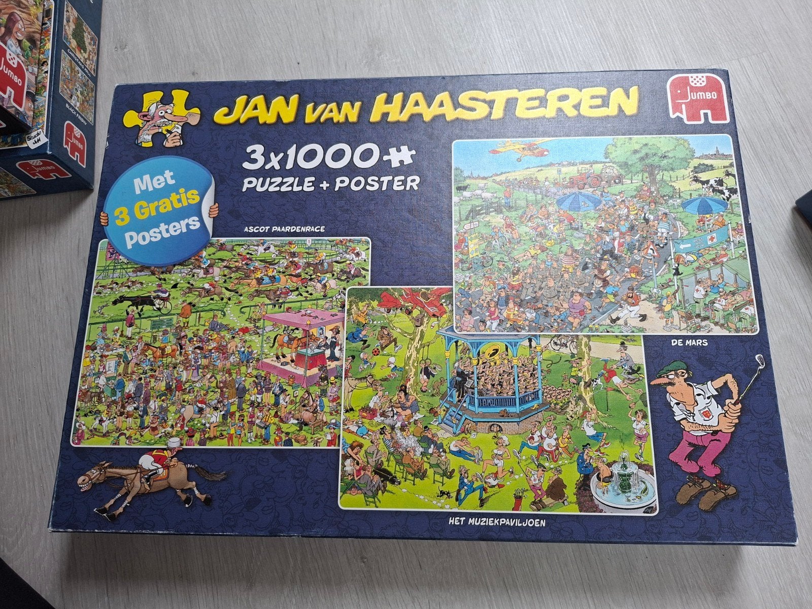 Jan van Haasteren 3x 1000 stukjes, Ophalen of Verzenden, 500 t/m 1500 stukjes, Gebruikt, Legpuzzel