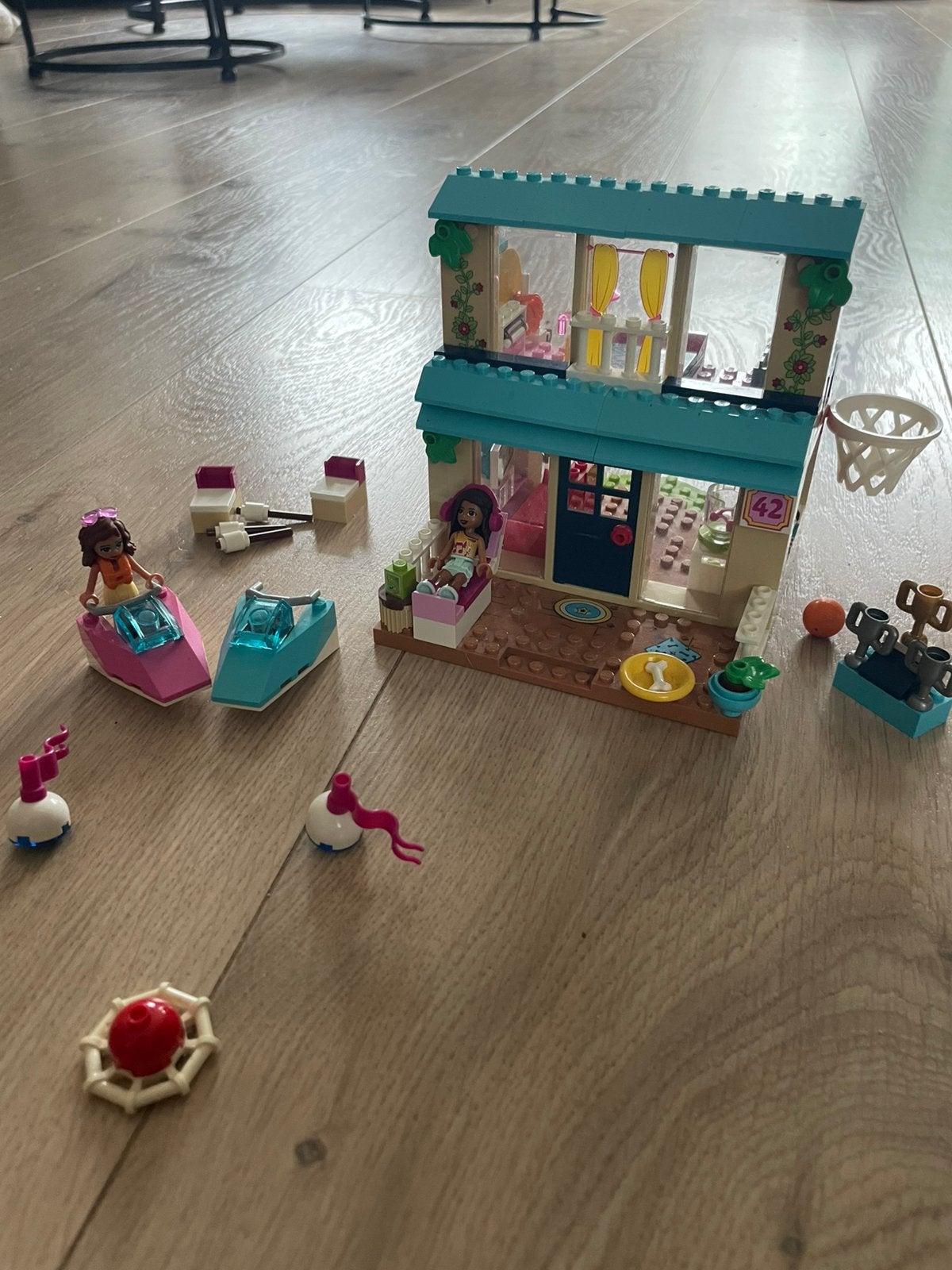 LEGO friends, lakeside house, caviaspeeltuin, ijswagen, Ophalen of Verzenden, Zo goed als nieuw, Lego