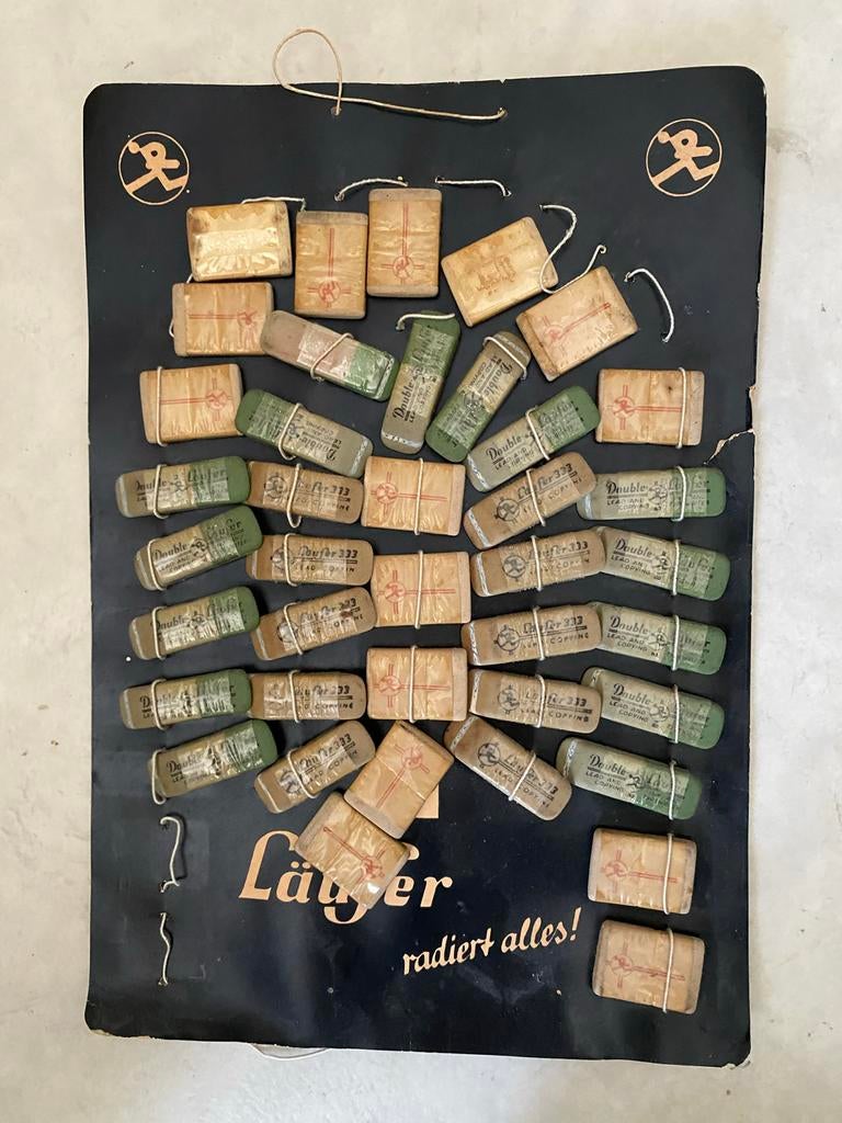 Vintage kaart vol met gummen, Ophalen of Verzenden, Gebruikt