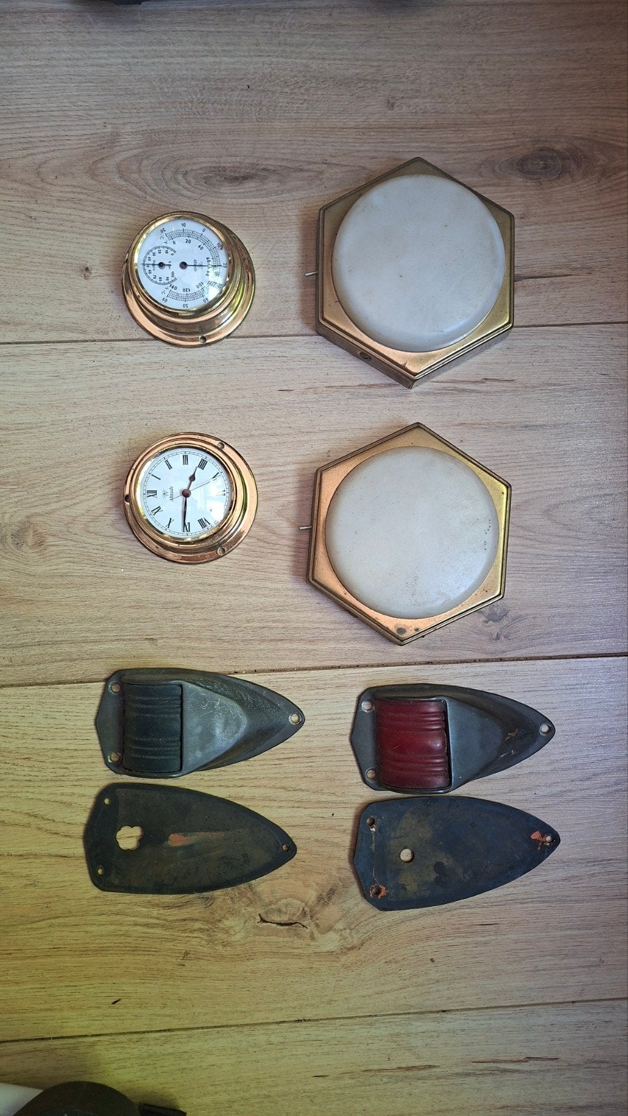 Authentieke (boot) lampen, klok en barrometer., Ophalen of Verzenden
