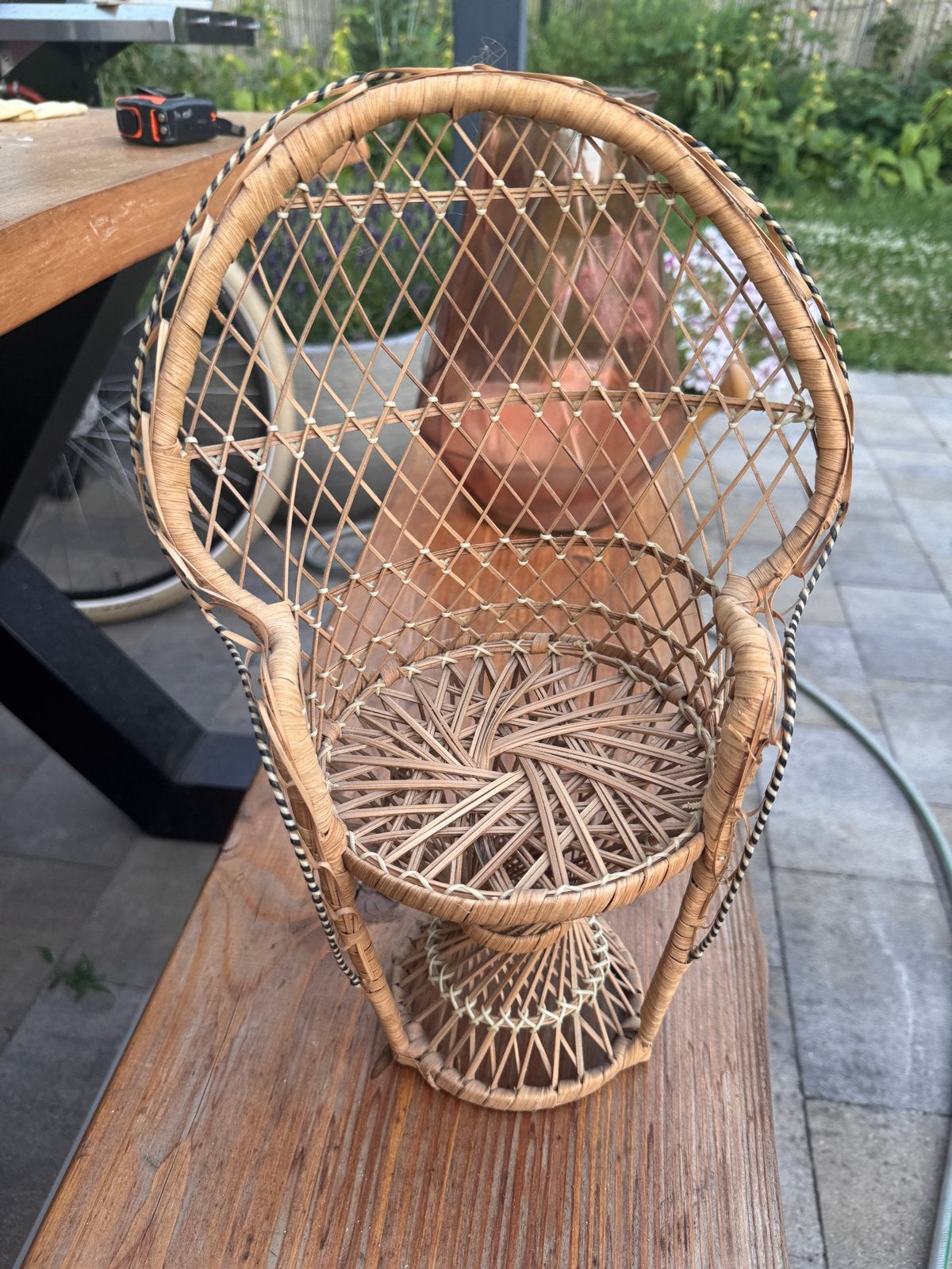 Miniaturen rotan pauwenstoel - decoratie, Ophalen