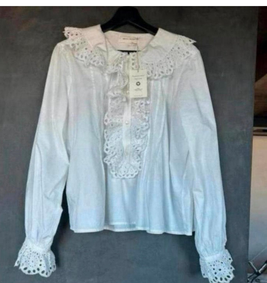 Skall Studio prachtige blouse met kant 38 wit, Kleding | Dames, Ophalen of Verzenden, Zo goed als nieuw, Maat 38/40 (M), Wit