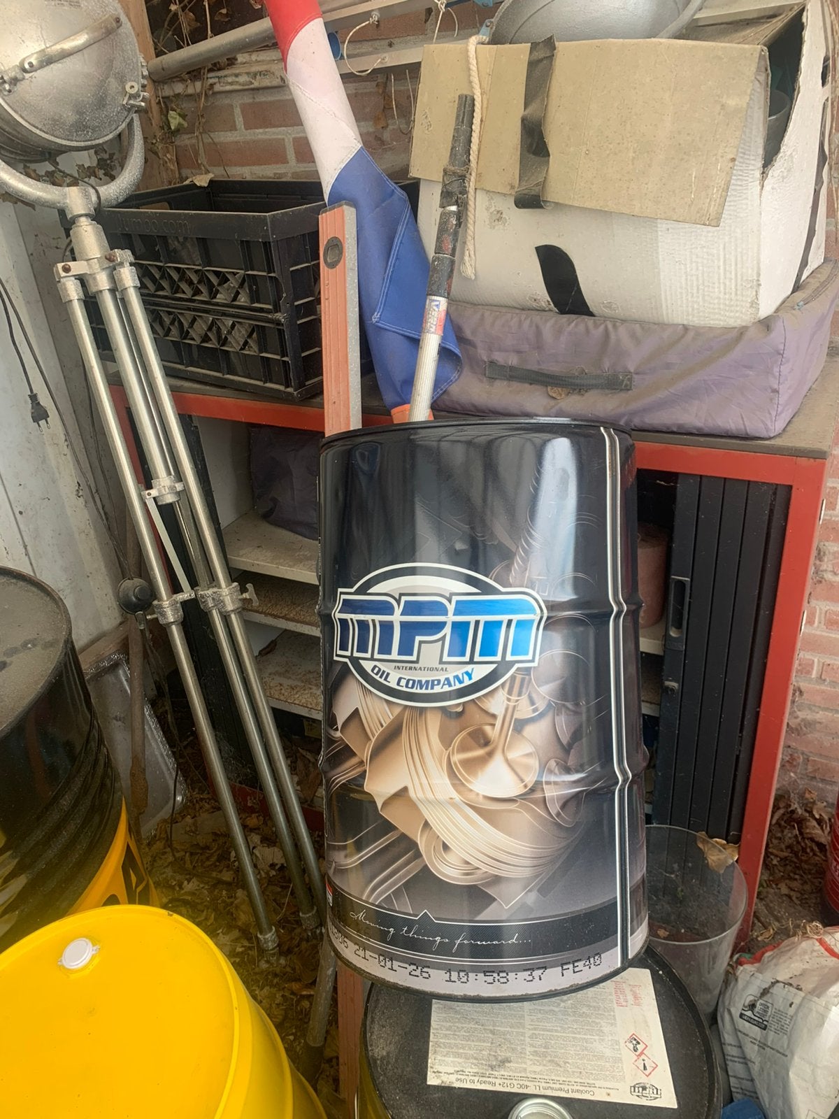 Olievat 60 liter, Ophalen, Gebruikt