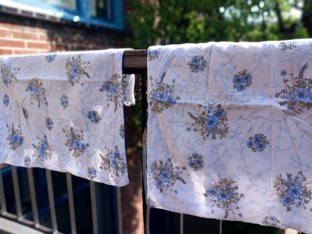 vintage kussenslopen, brocante bloem, uit Frankrijk vierkant, Ophalen of Verzenden