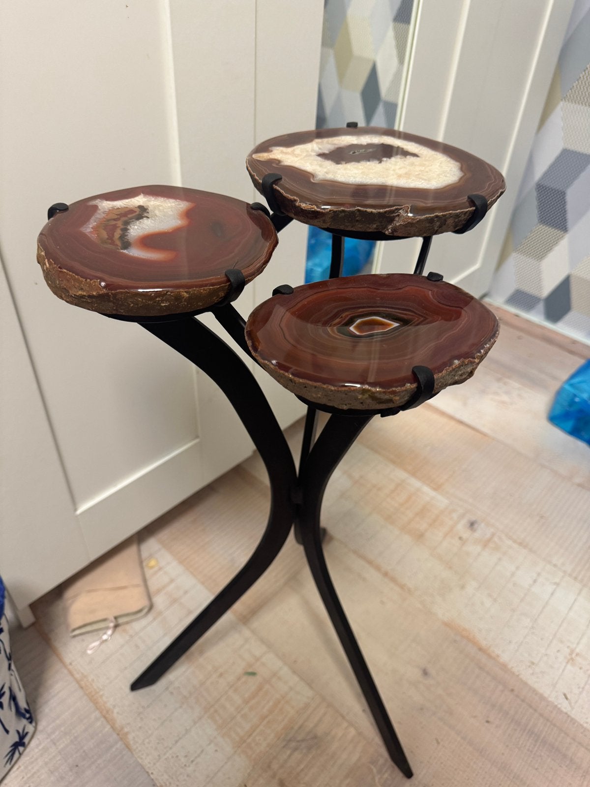 Agaat bijzettafel, Ophalen of Verzenden, Zo goed als nieuw, Hout