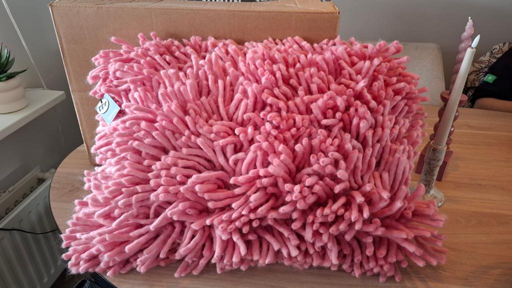 HKliving Kussen Rugged Woolen Roze Nieuw met kaartje, Ophalen of Verzenden, Nieuw, Roze, Vierkant