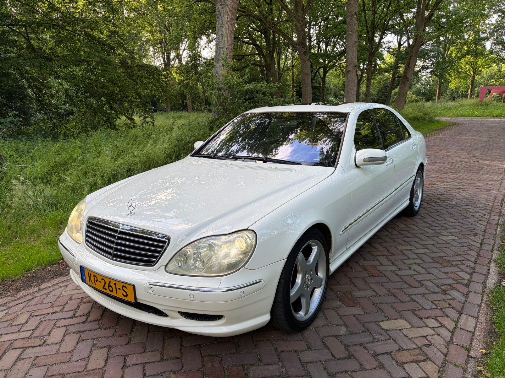 Mercedes-Benz S55 AMG Lang Uitv Pure White +367PK Aut CC APK, Achterwielaandrijving, 360 pk, Wit, Leder
