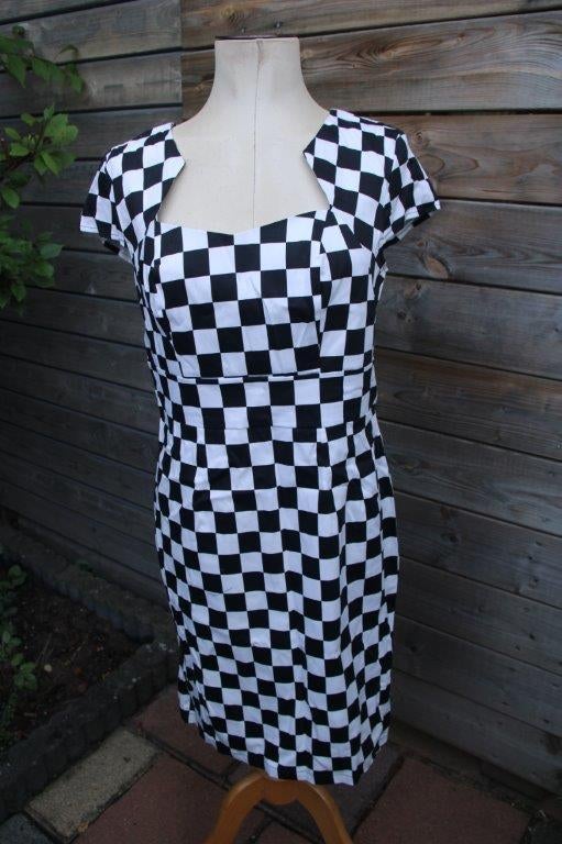 Jurk zwart/ offwhite Grace Karin mt M Vaste prijs, Kleding | Dames, Jurken, Maat 38/40 (M), Verzenden, Zwart, Grace Karin