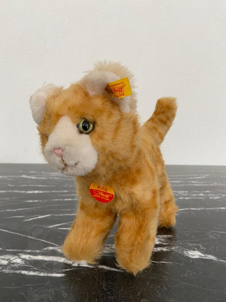 Steiff pies met knop 28 cm, Antiek en Kunst, Antiek | Speelgoed, Ophalen of Verzenden