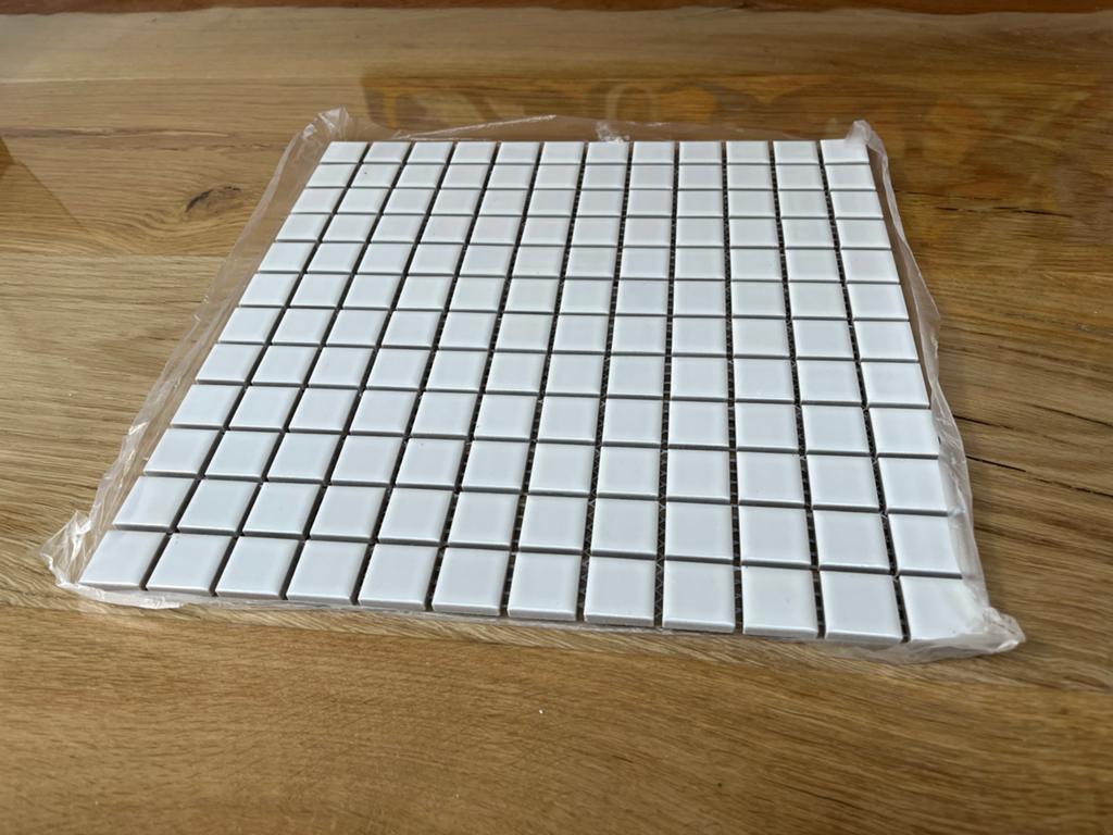 The Mosaic Factory tegels extra white glossy 8 matjes, Doe-het-zelf en Verbouw, Tegels, Ophalen, Zo goed als nieuw, 20 tot 40 cm