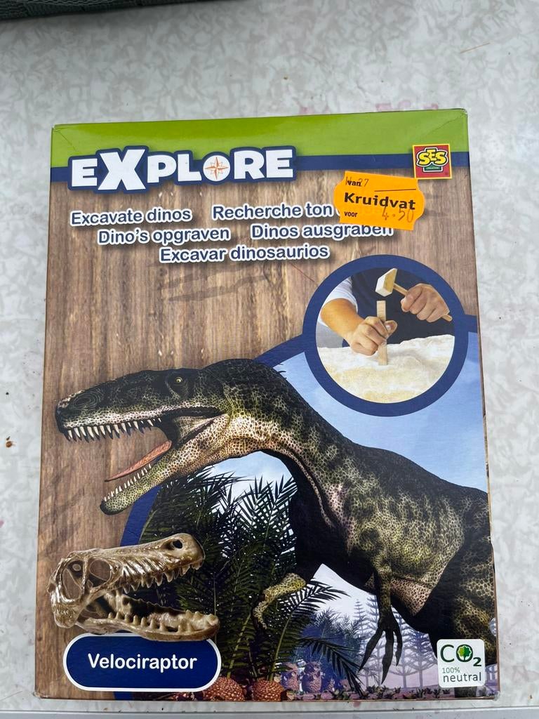 Nieuw: SES Explore Dino's opgraven - Velociraptor, Ophalen of Verzenden, Nieuw, Ontdekken