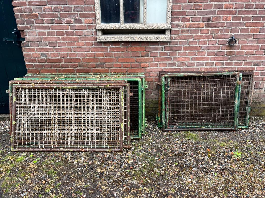 Ijzeren hekwerk + dubbele poort (schapen), Tuin en Terras, Ophalen, Zo goed als nieuw, IJzer, Sierhekwerk