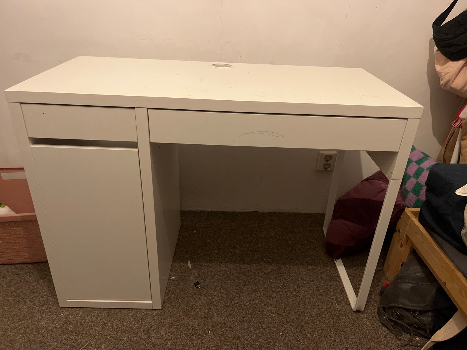 Wit bureau met lades en kast - Ideaal voor thuiswerkplek, Ophalen, Gebruikt, Met lades, Spaanplaat of MDF