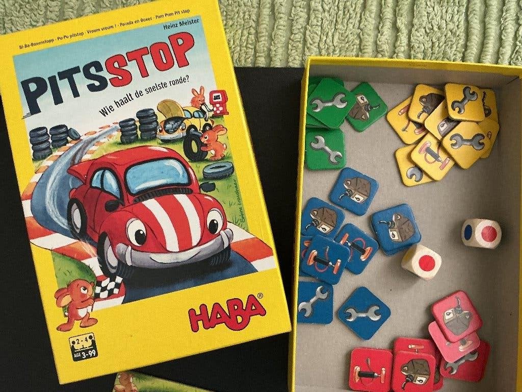 Haba spel pitstop, Drie of vier spelers, Ophalen of Verzenden, Zo goed als nieuw, HABA