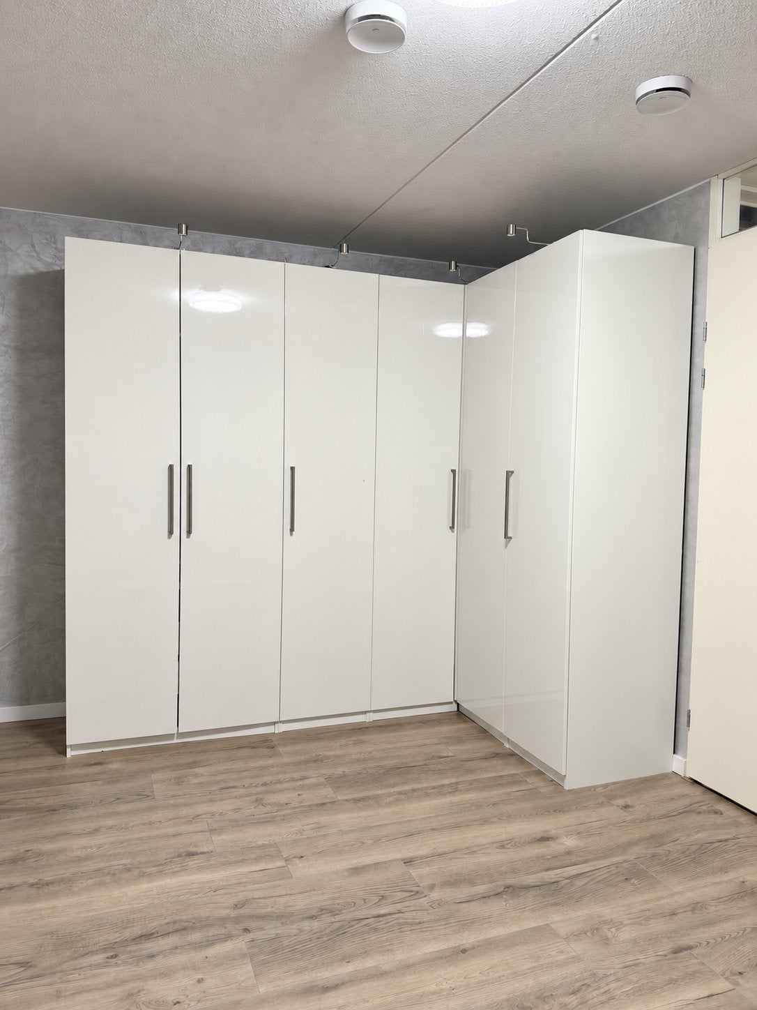 IKEA PAX KAST HOOGGLANS Wit hoekopstelling en lades, Ophalen, Gebruikt, 200 cm of meer, Met lade(s)
