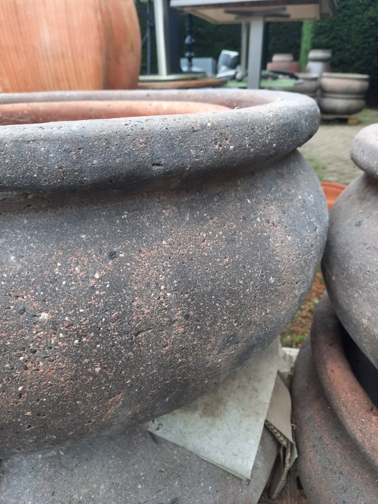Grote ronde lage bloempotten plantenschaal grijs 3 maten, Tuin en Terras, Bloempotten, Ophalen, 40 cm of meer, Rond, Nieuw