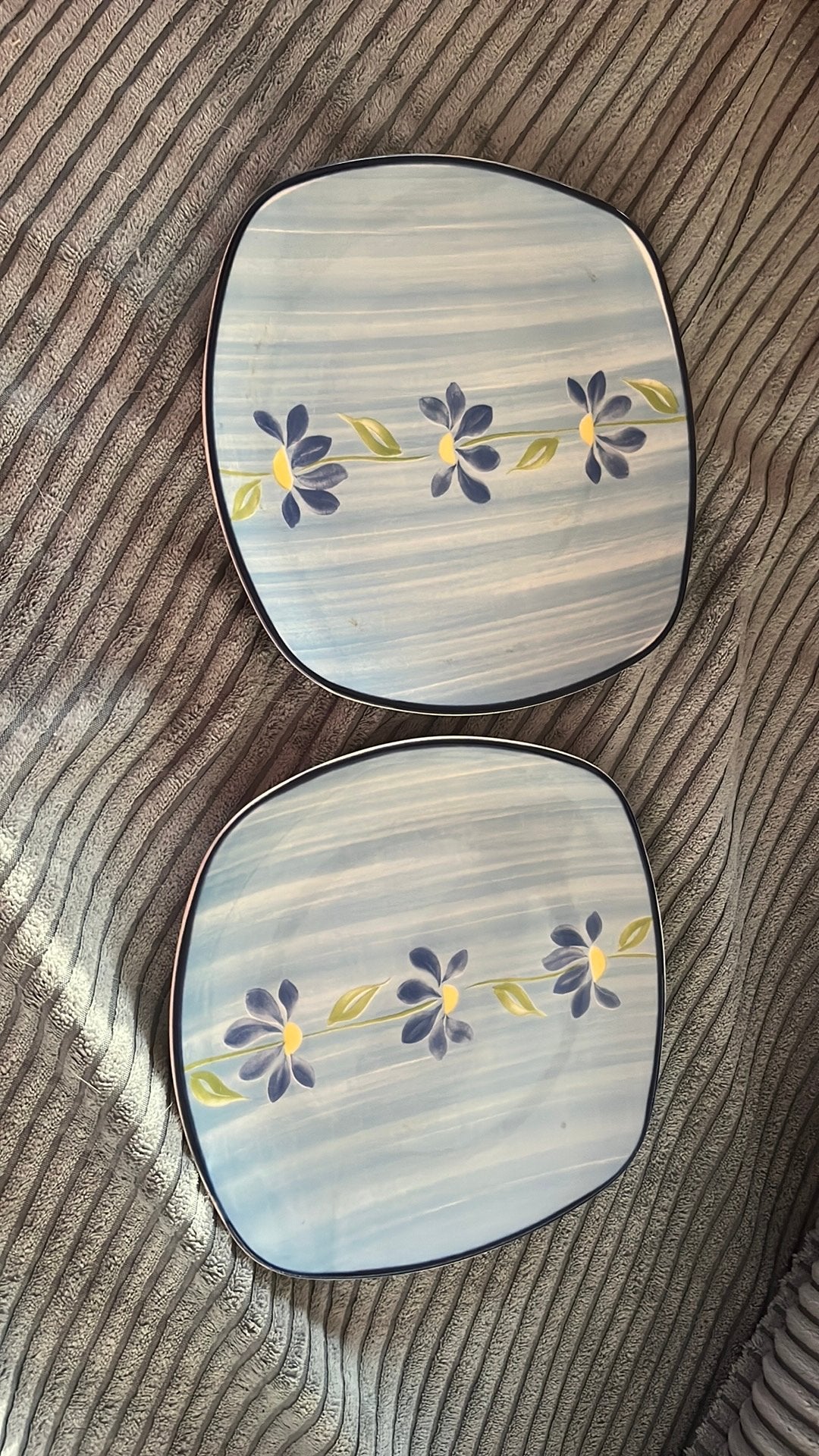 vintage borden Pagnossin Treviso Borden vierkant, Ophalen of Verzenden, Zo goed als nieuw, Blauw, Steen/keramiek