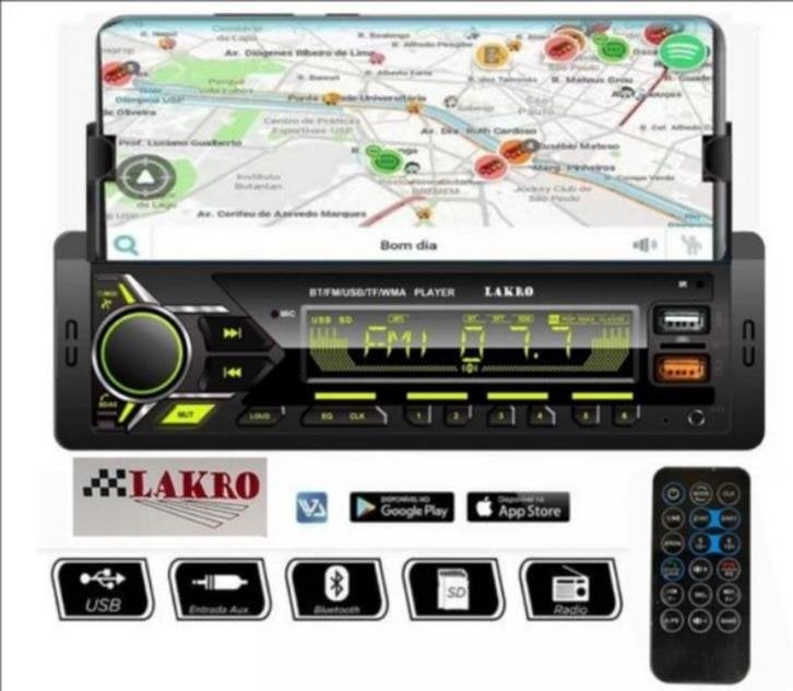 Bluetooth Autoradio LK-9255U 1 DIN Met Telefoonhouder APP-US, Niet ingevuld, Niet ingevuld, Nieuw, Ophalen of Verzenden