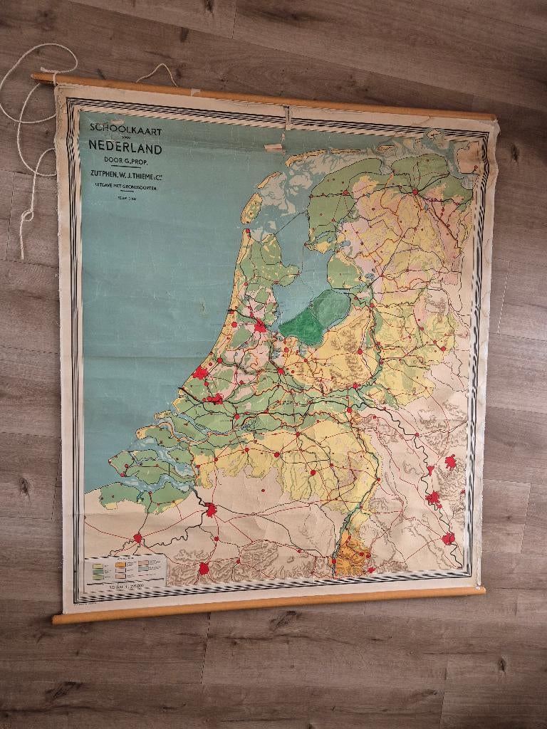 Kaart Nederland, G. Prop, Landkaart, 1800 tot 2000, Nederland