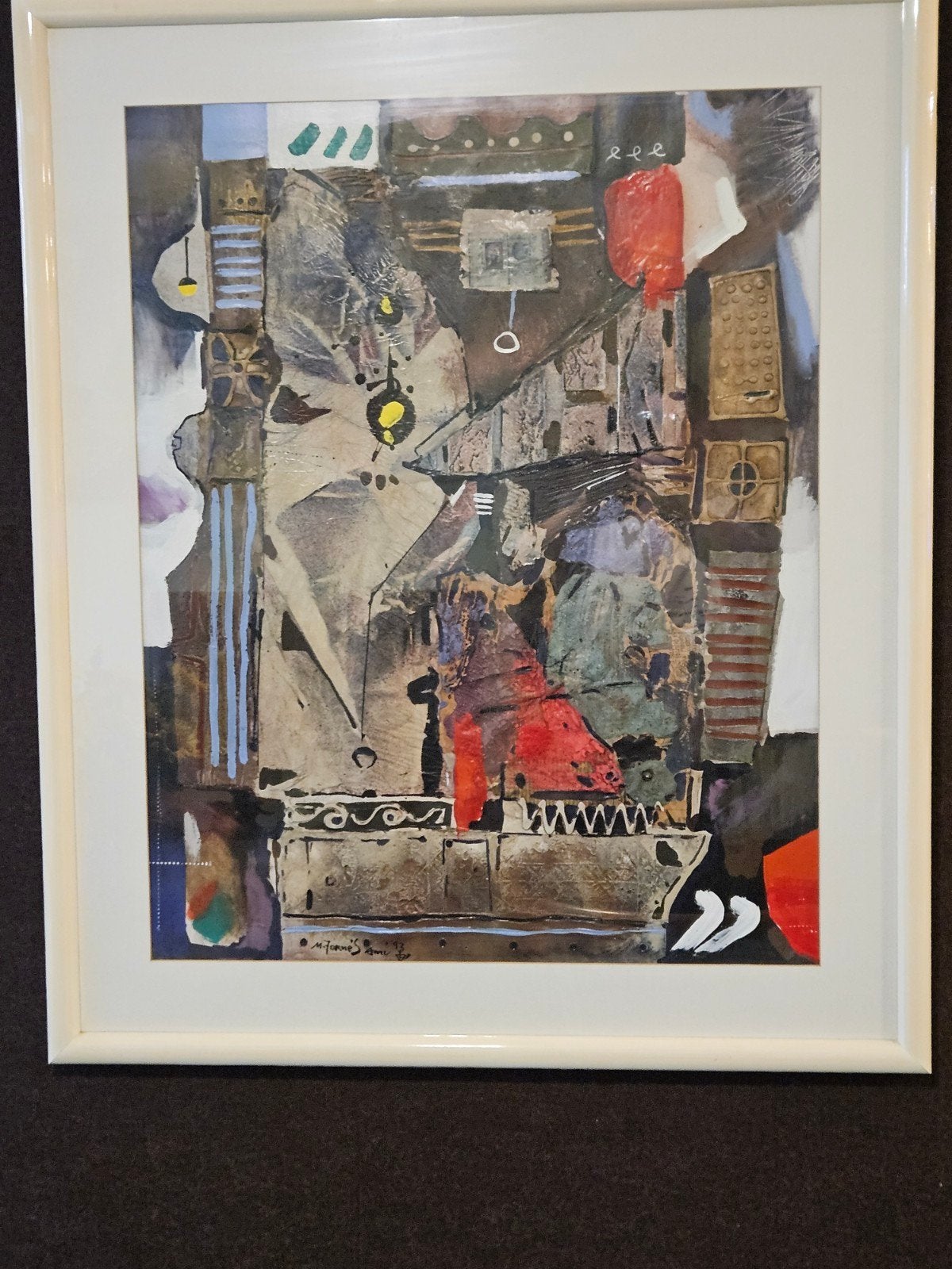 schilderij van M. Fornes, gesigneerd en gedateerd '9, Antiek en Kunst, Ophalen, Surrealisme