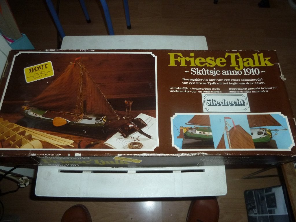 Friese Tjalk skutsje 1910 hout modelbouw, Ophalen of Verzenden, Zo goed als nieuw, Groter dan 1:32, Overige merken